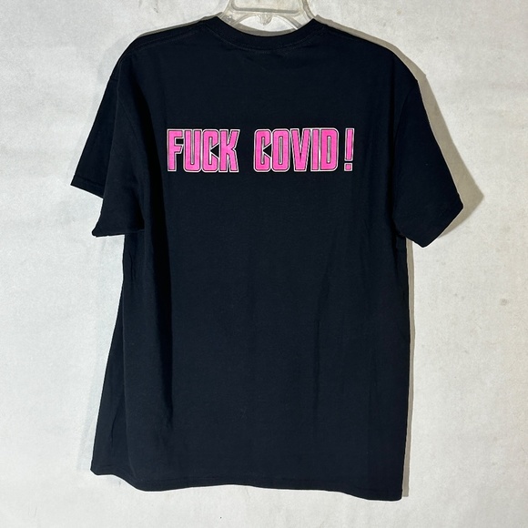 Steel Panther Heavy Metal "F Covid" Pink Black Short Sleeve T Shirt Tee - Picture 6 of 7